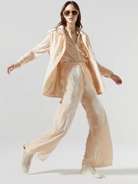 NWOT lanthropy silk velvet wide leg pants